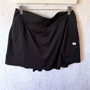 Vuori Volley Skirt Pleated Back Athletic Skort Large Black Womens L